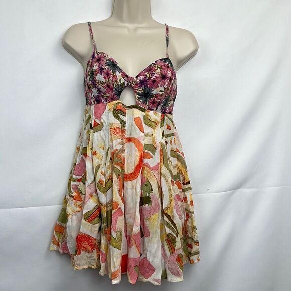 Free People floral spaghetti strap romper EUC size XS - Picture 1 of 12